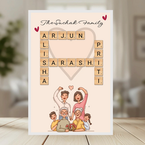 Family Crossword Puzzle Wall Frame