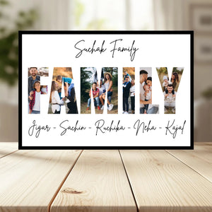 Family Crossword Puzzle Wall Frame wooden frame _ black horizontal