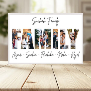 Family Crossword Puzzle Wall Frame wooden frame _ White horizontal