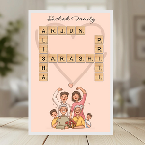 Family Crossword Puzzle Wall Frame