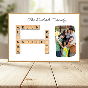 Family Crossword Puzzle Wall Frame wooden frame _ Wood horizontal