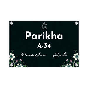 Acrylic Name Plate Grey Background 2