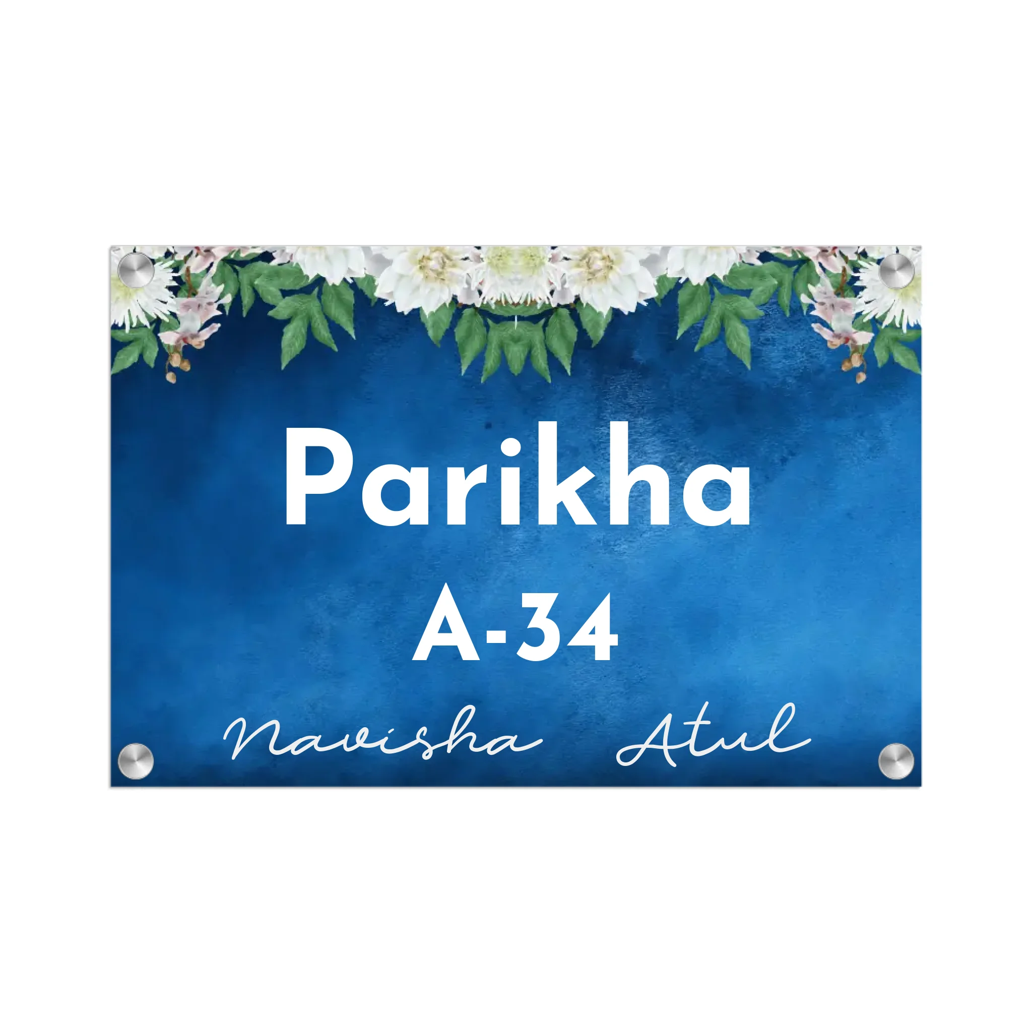 Acrylic Name Plate Grey Background 2