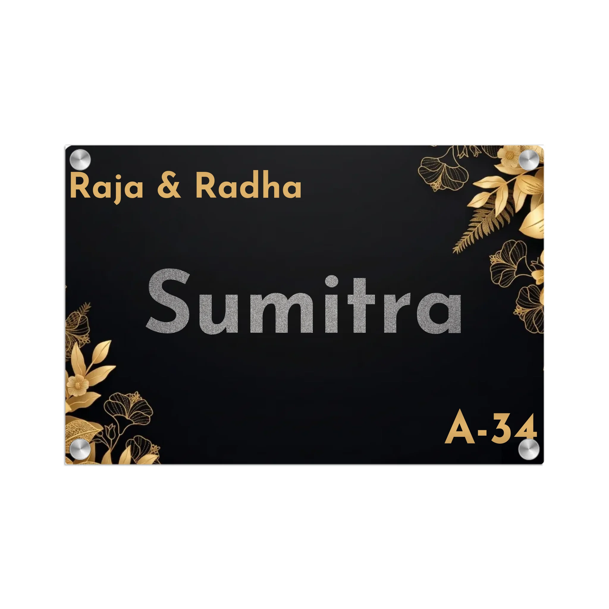 Acrylic Name Plate Grey Background 2