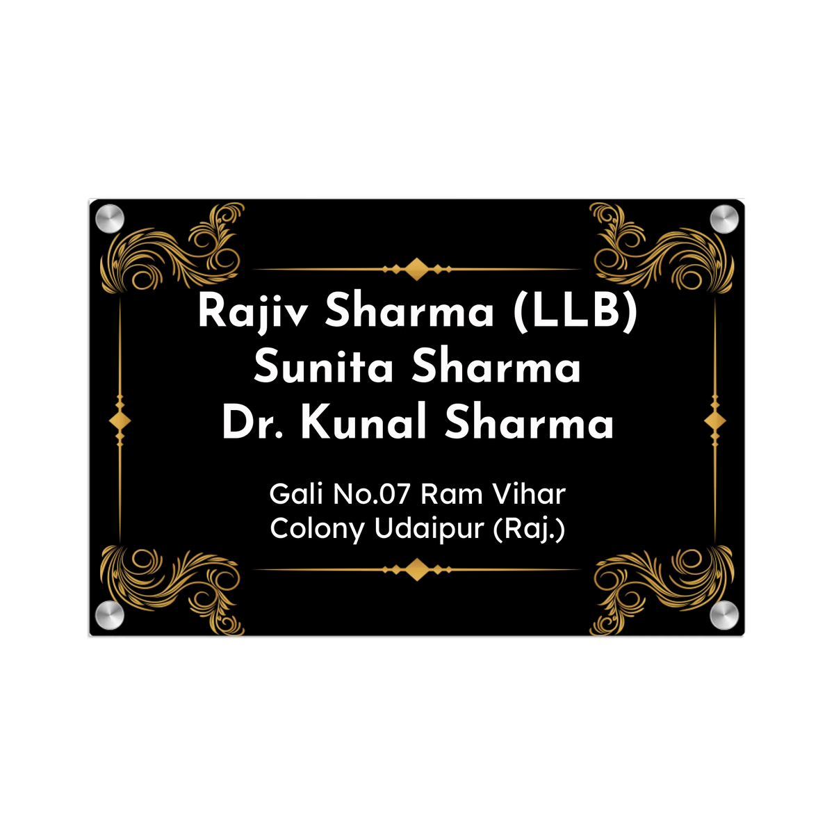Acrylic Name Plate Grey Background 2