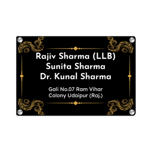 Acrylic Name Plate Grey Background 2