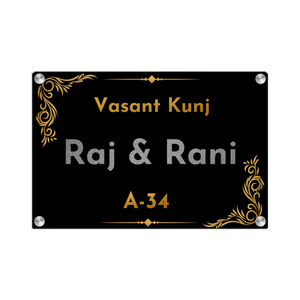 Acrylic Name Plate Grey Background 2