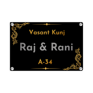 Acrylic Name Plate Grey Background 2