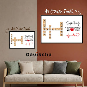 Personalised Family Crossword Art 2