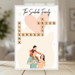 Family Crossword Puzzle Wall Frame