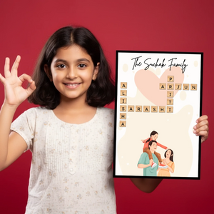 Family Crossword Puzzle Wall Frame_ mockup
