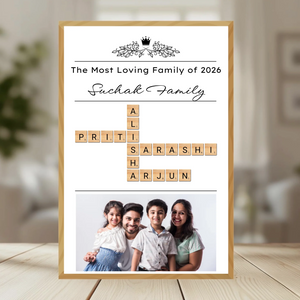 Family Crossword Puzzle Wall Frame wooden frame