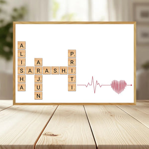 Family Crossword Puzzle Wall Frame wooden frame _ Wood horizontal