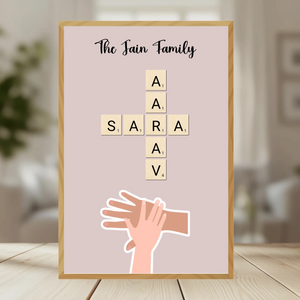 Family Crossword Puzzle Wall Frame wooden frame