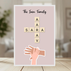 Family Crossword Puzzle Wall Frame