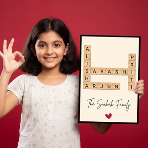 Family Crossword Puzzle Wall Frame_ mockup