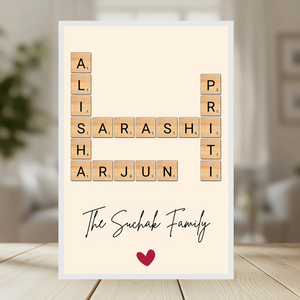 Family Crossword Puzzle Wall Frame