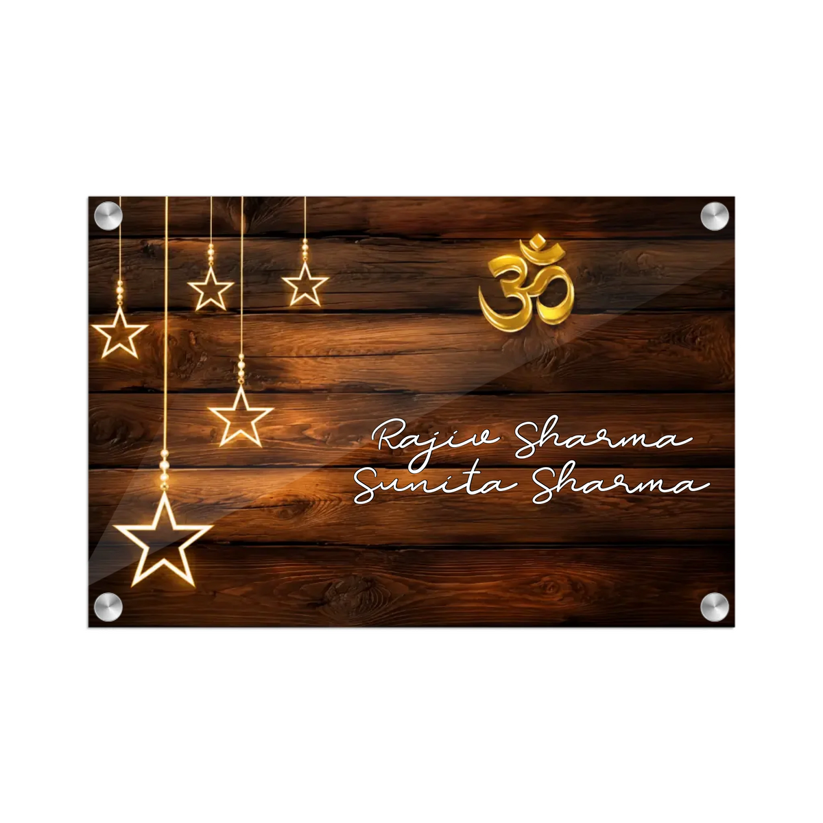 Acrylic Name Plate Grey Background 2
