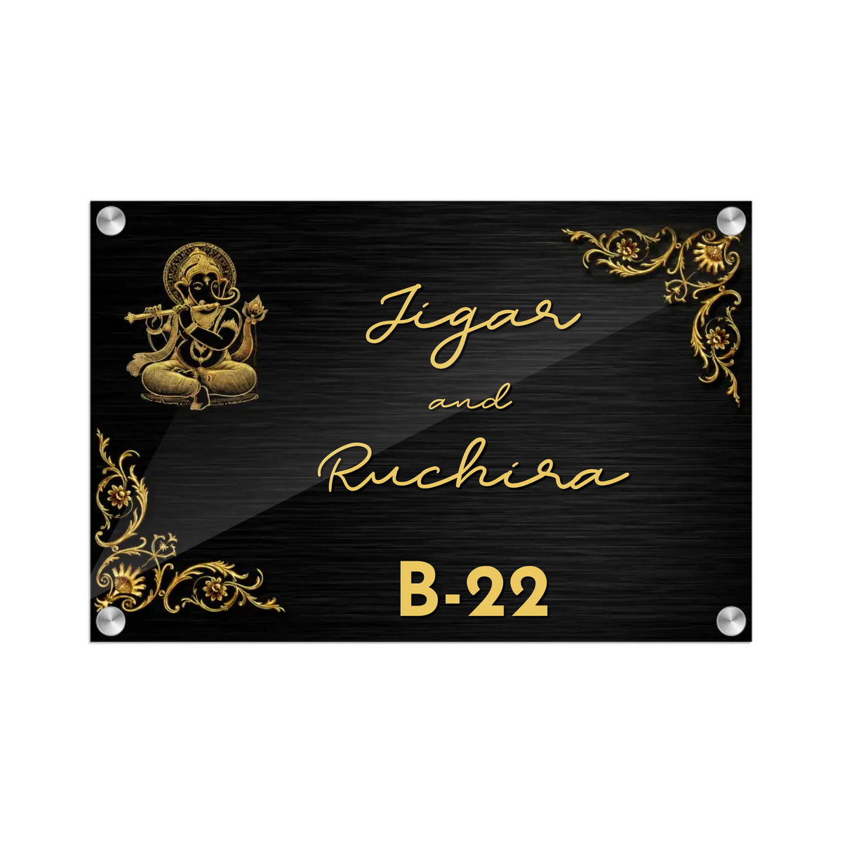 Acrylic Name Plate Grey Background 2
