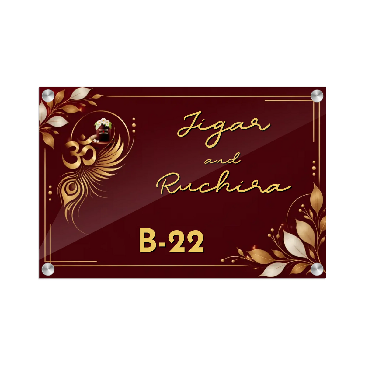 Acrylic Name Plate Grey Background 2