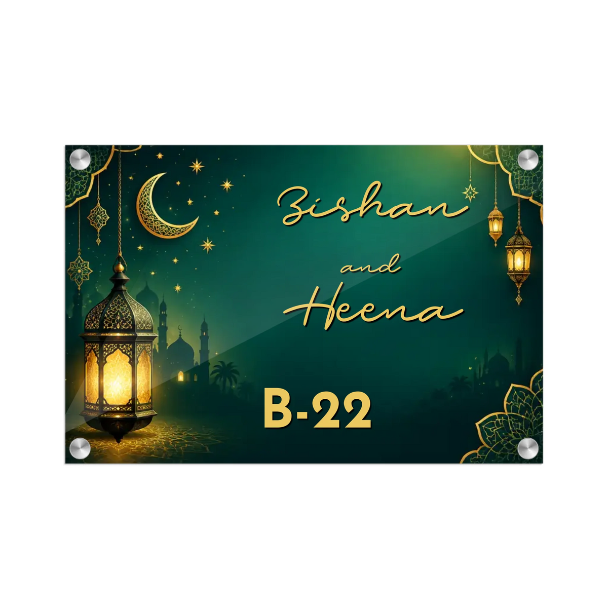 Acrylic Name Plate Grey Background 2