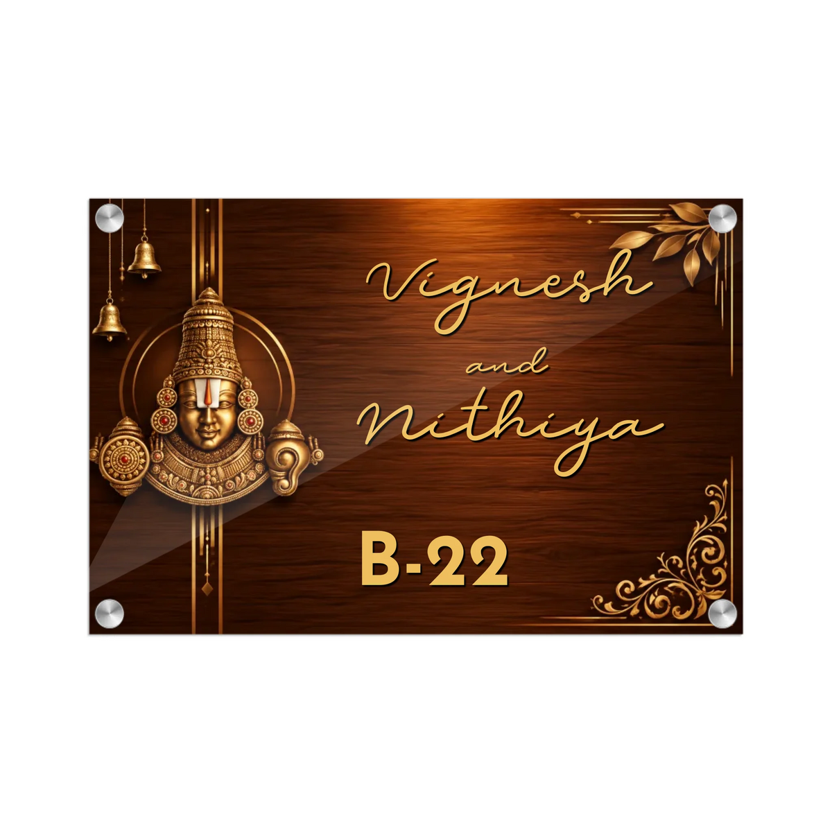 Acrylic Name Plate Grey Background 2