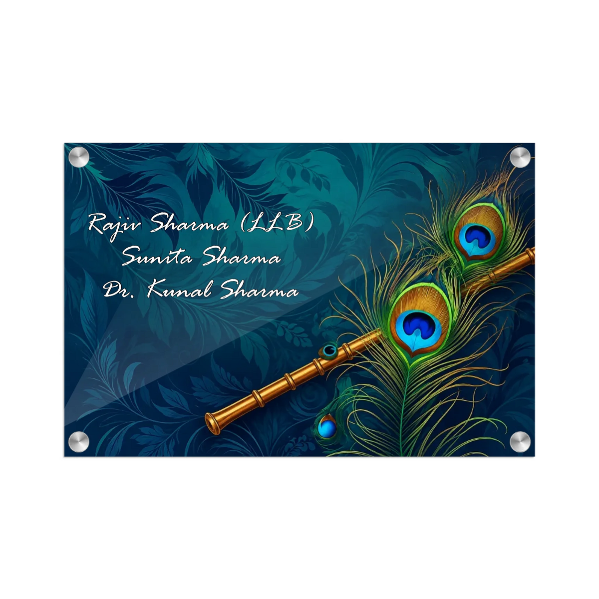 Acrylic Name Plate Grey Background 2