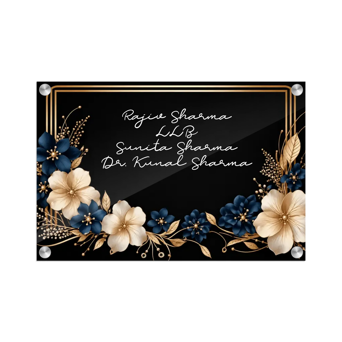Acrylic Name Plate Grey Background 2
