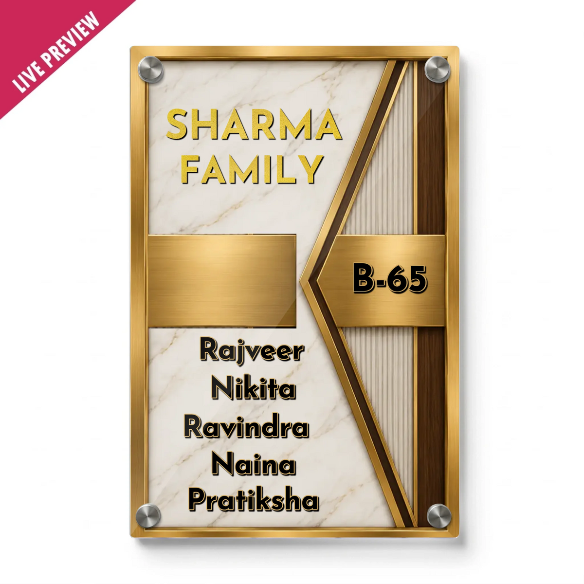 Acrylic Name Plate Grey Background 2