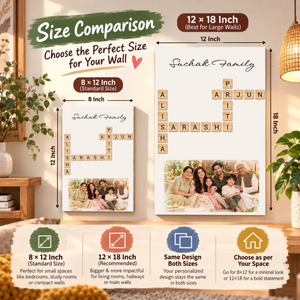Cozy Family Print Size Comparison