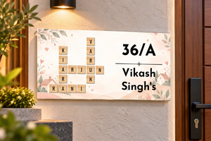 Elegant Botanical House Nameplate