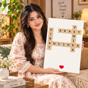 Cozy Personalized Family Crossword Plaque