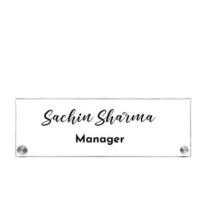 Personalized Acrylic Desk Name Plate with Metal Studs – 5mm Thick (1)