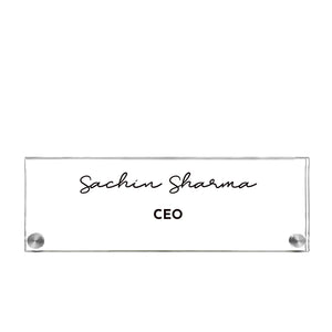 Personalized Acrylic Desk Name Plate with Metal Studs – 5mm Thick (1)