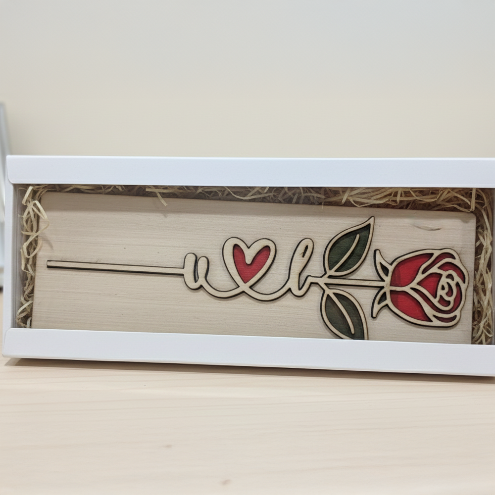 Personalised Wooden Rose – Valentine’s Special
