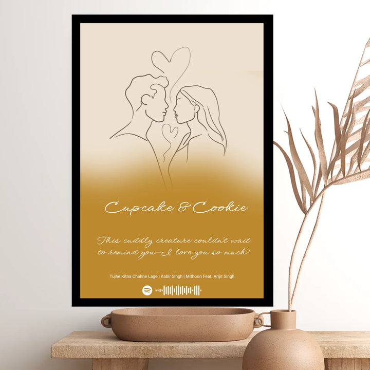 Forever Together – Custom Minimalist Line Art with Spotify Song Code