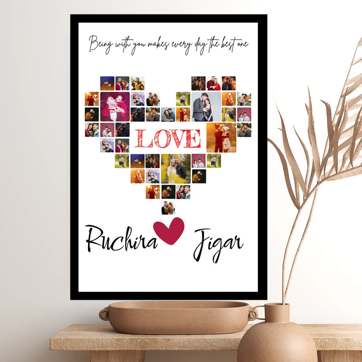 Heart-Shaped 41-Photo Collage – Personalised Keepsake