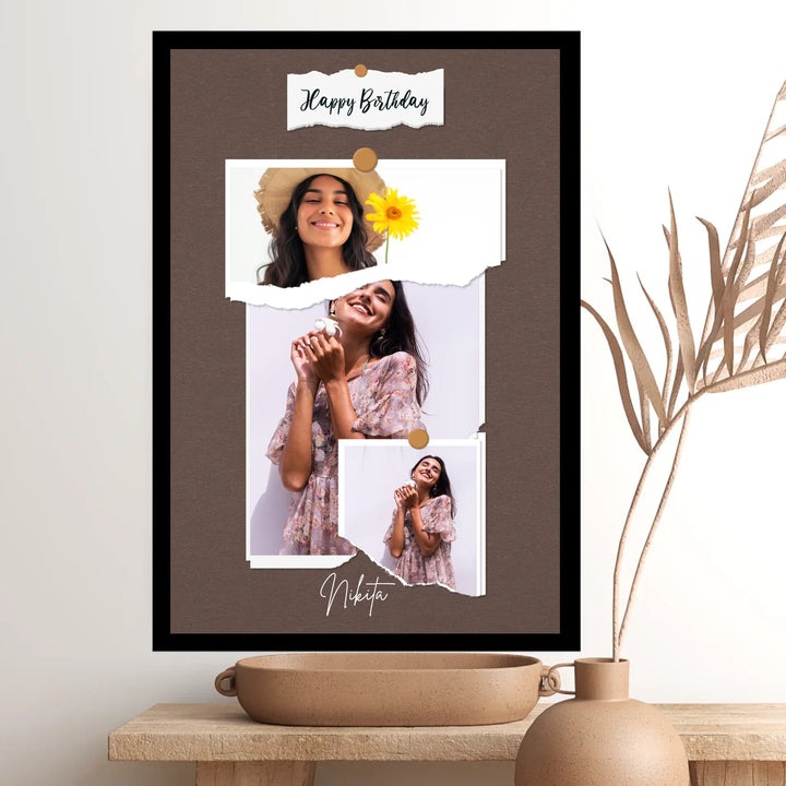 Custom Birthday Collage Print – Floral Joy Edition