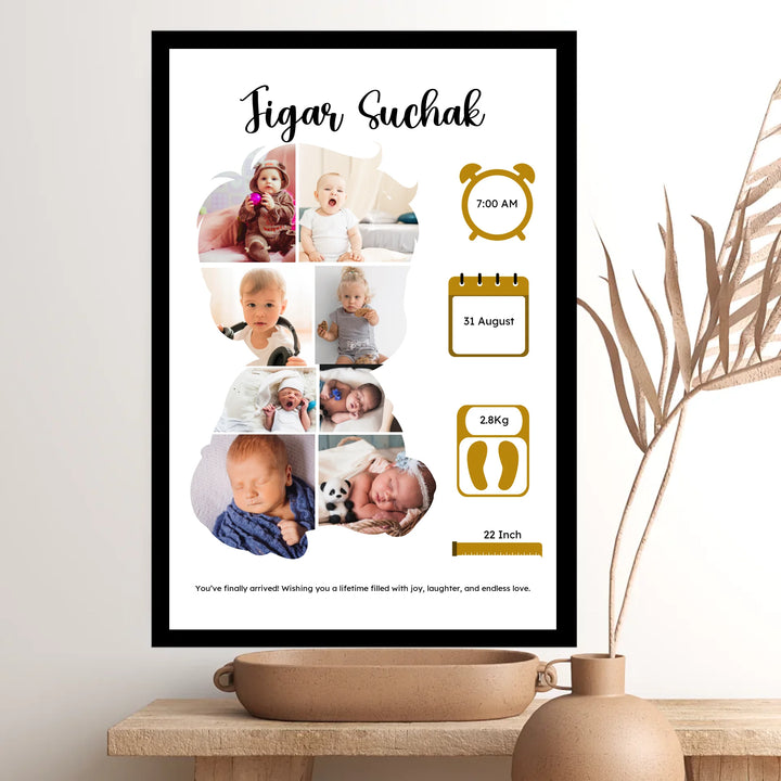 Custom Baby Collage Photo Print – Personalised Silhouette Memory