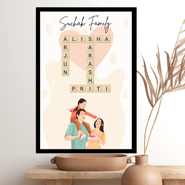Family Crossword Wall Art – 15+ Customizable Theme Options