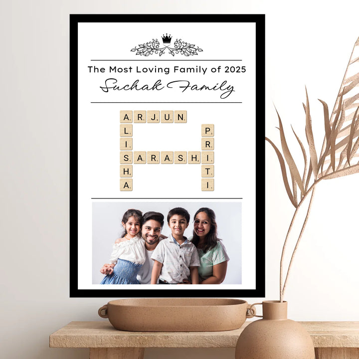Family Crossword Wall Art – 15+ Customizable Theme Options