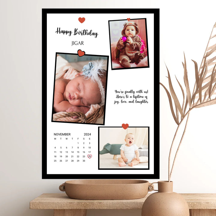 3-Photo Calendar Collage: Personalised Memory Keepsake