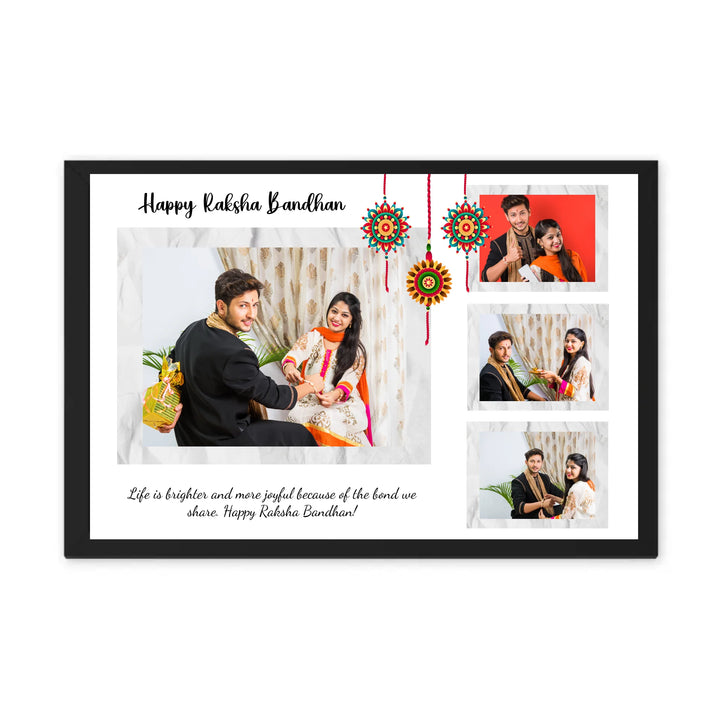 Celebrate the Sibling Bond - Personalised Raksha Bandhan Card with 3 Photos & Custom Message