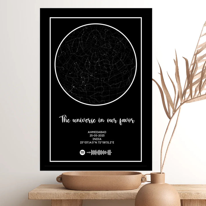 Custom Star Map with Personalised Message & Spotify Song
