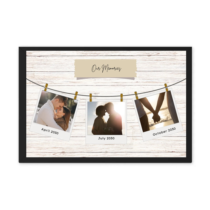 Personalised 'Our Memories' Photo Collage – Hanging Polaroid Style