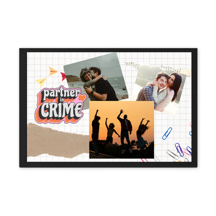 Personalised 'Partner in Crime' Scrapbook-Style Collage Print