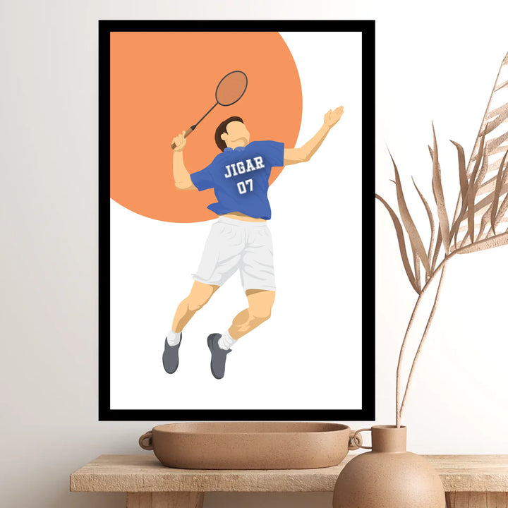 Personalised Table Tennis Player Boy Wall Art