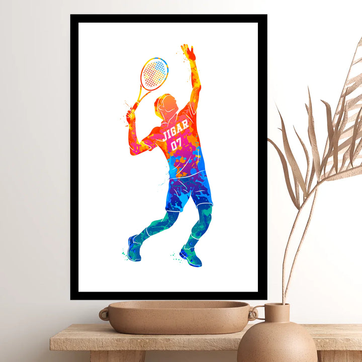 Personalised Tennis Player Wall Art