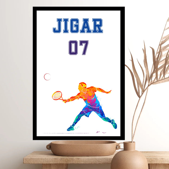 Framed Personalised Tennis Artwork for Kids & Teens