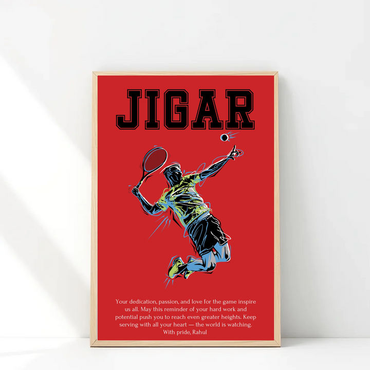 Bespoke Tennis Player Wall Print – Personalised Gift